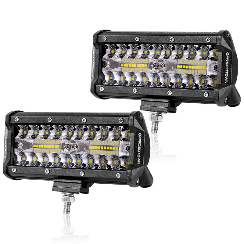 OFFROADTOWN مصابيح LED، OFFROADTOWN 2 قطعة 6 بوصة 240 واط أضواء قيادة خارج الطريق شريط عمل LED ضوء بقعة فيض مجموعة ضوء ضباب مقاوم للماء مكعبات للشاحنة القارب بيك أب UTV ATV البحرية الدراجة النارية - Image 1